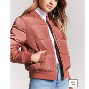 Move out sale - F21 Mauve Zip Up Puffer Jacket